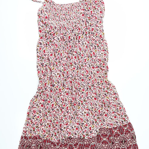 M&S Womens Red Floral  Trapeze & Swing  Size 10