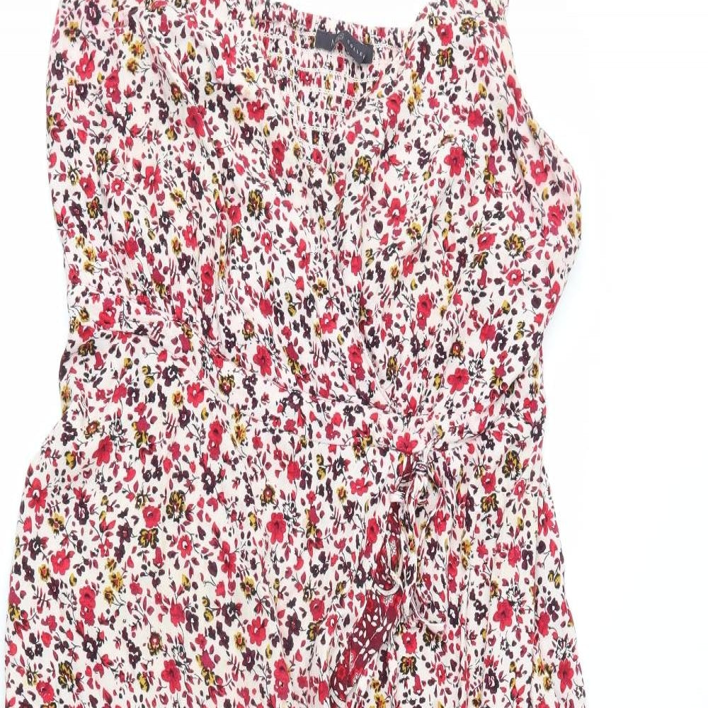 M&S Womens Red Floral  Trapeze & Swing  Size 10