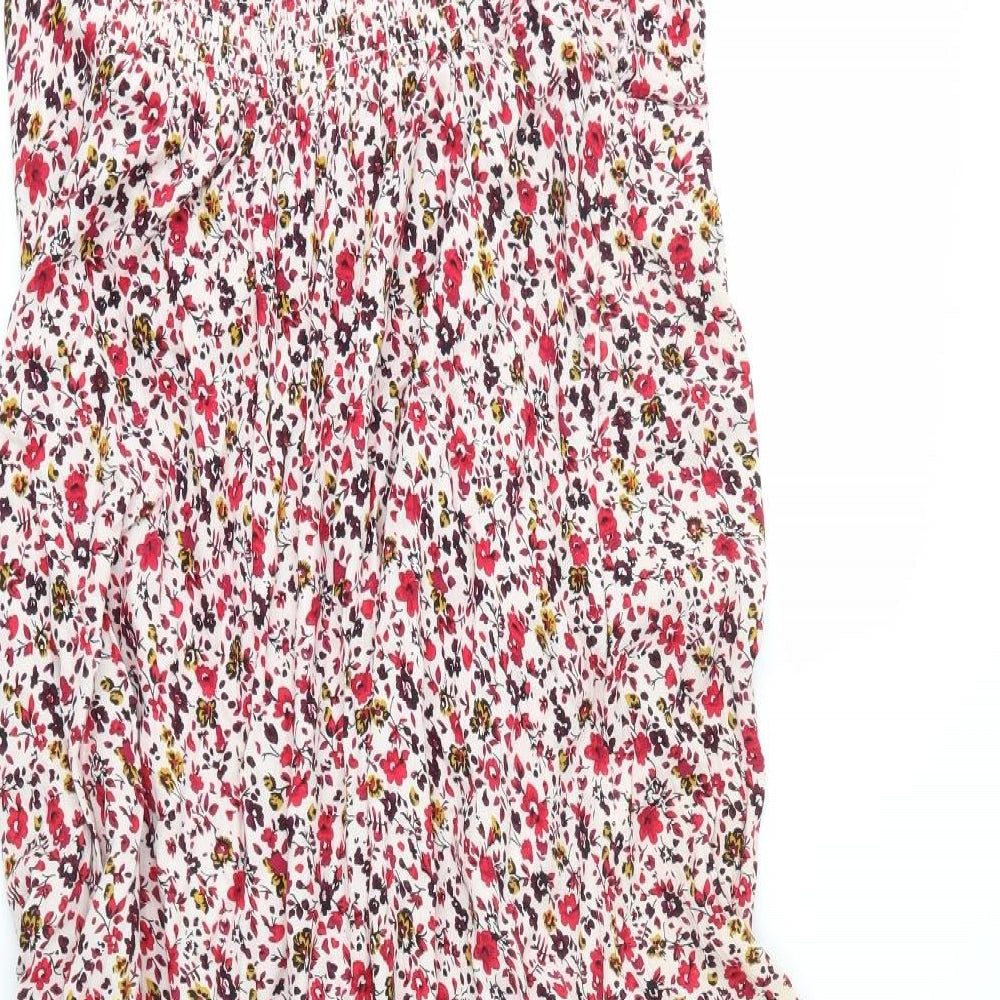 M&S Womens Red Floral  Trapeze & Swing  Size 10