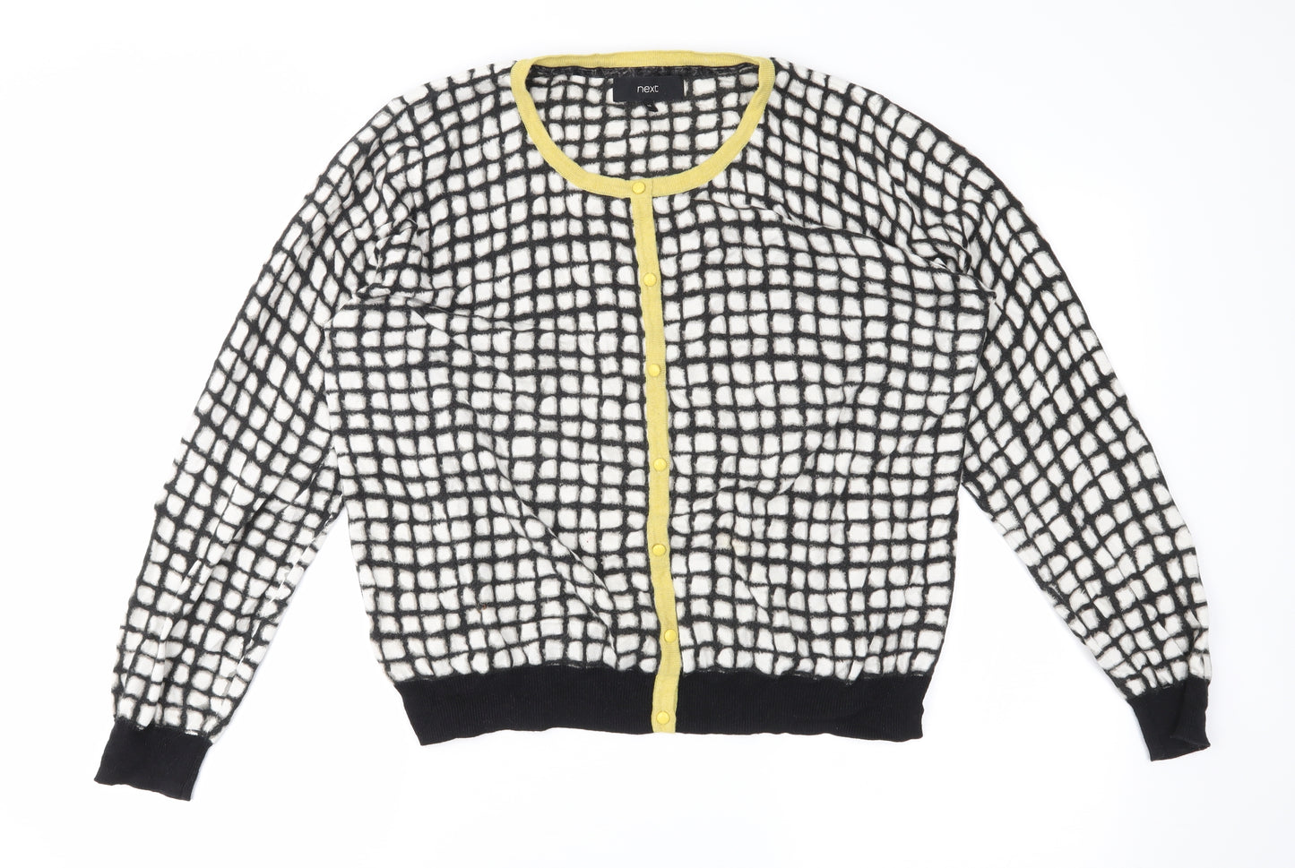 NEXT Womens Black Striped  Cardigan Jumper Size 18