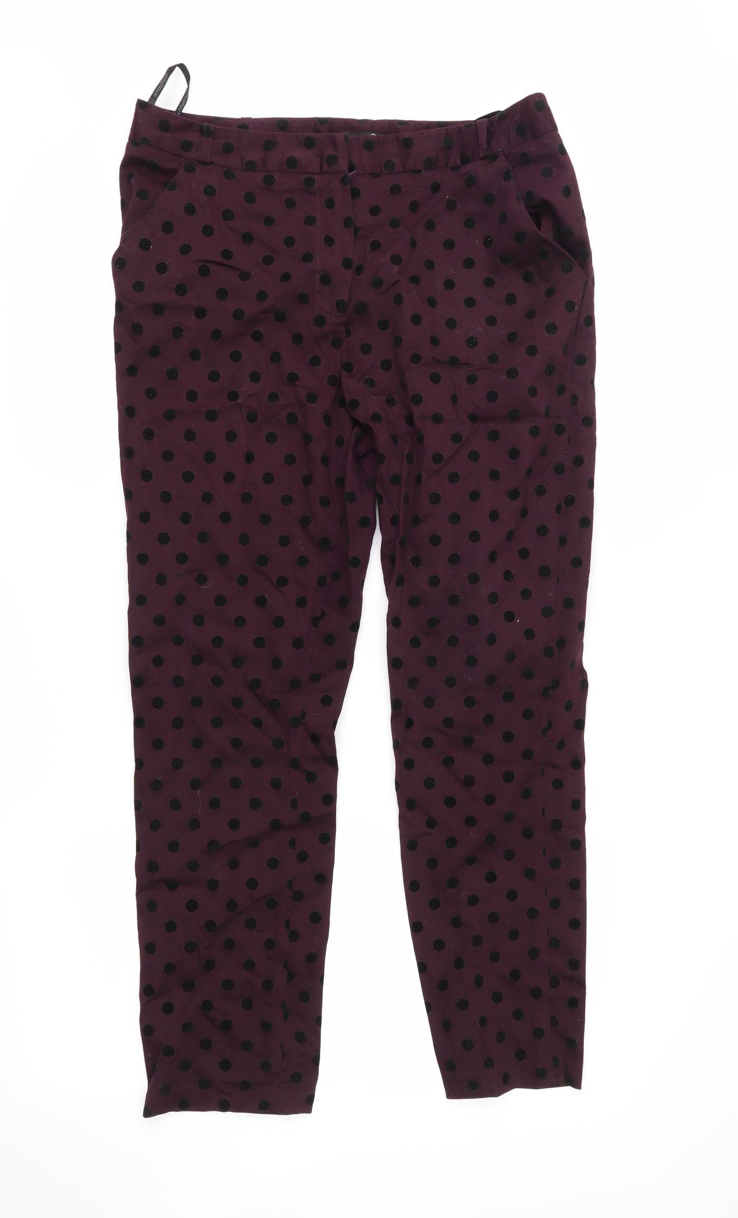 Atmosphere Womens Purple Polka Dot  Trousers  Size 14 L27 in