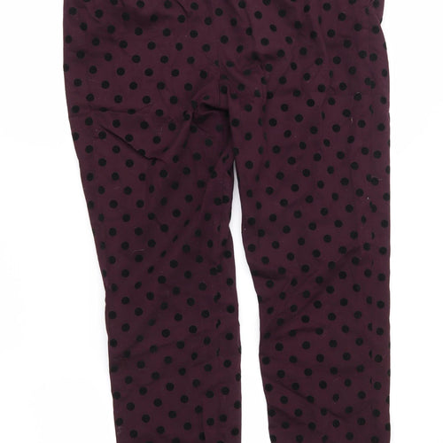 Atmosphere Womens Purple Polka Dot  Trousers  Size 14 L27 in
