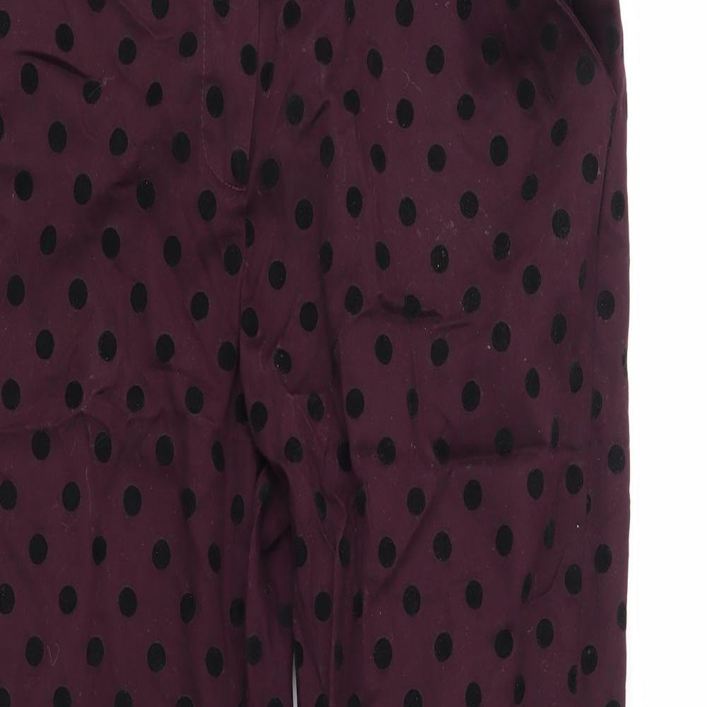 Atmosphere Womens Purple Polka Dot  Trousers  Size 14 L27 in