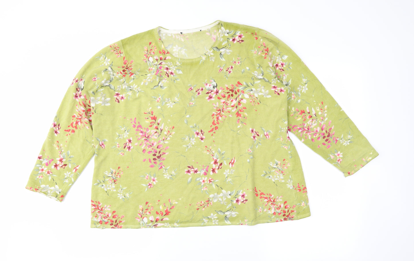 Preworn Womens Green Floral  Pullover Jumper Size 20