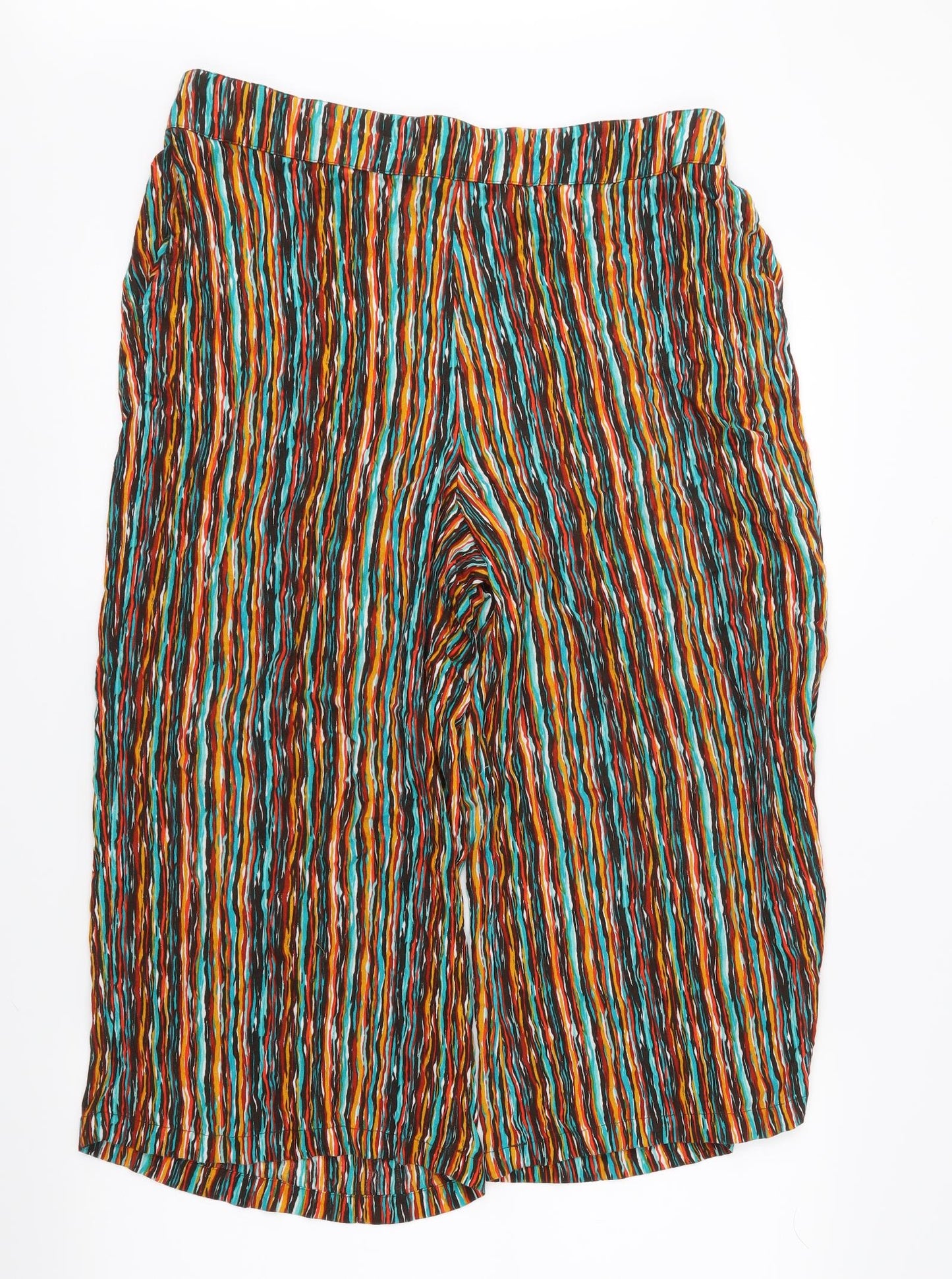 TU Womens Orange Striped  Cropped Trousers Size 14 L20 in