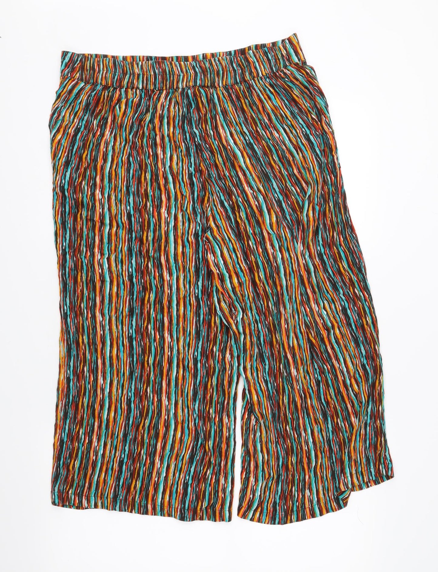 TU Womens Orange Striped  Cropped Trousers Size 14 L20 in