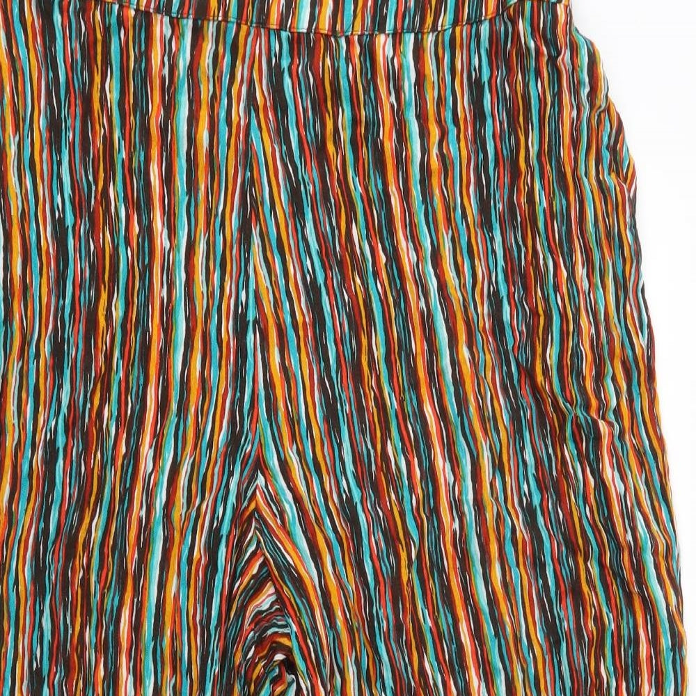TU Womens Orange Striped  Cropped Trousers Size 14 L20 in