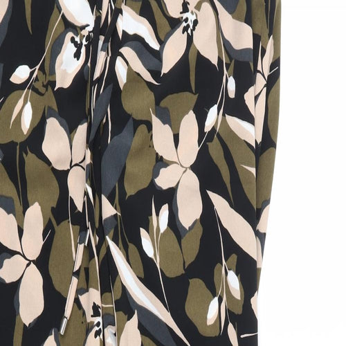 Wallis Womens Green Floral  Trousers  Size 12 L28 in