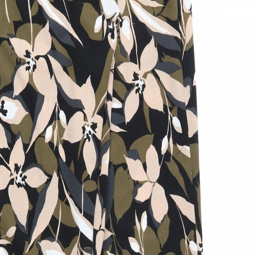 Wallis Womens Green Floral  Trousers  Size 12 L28 in