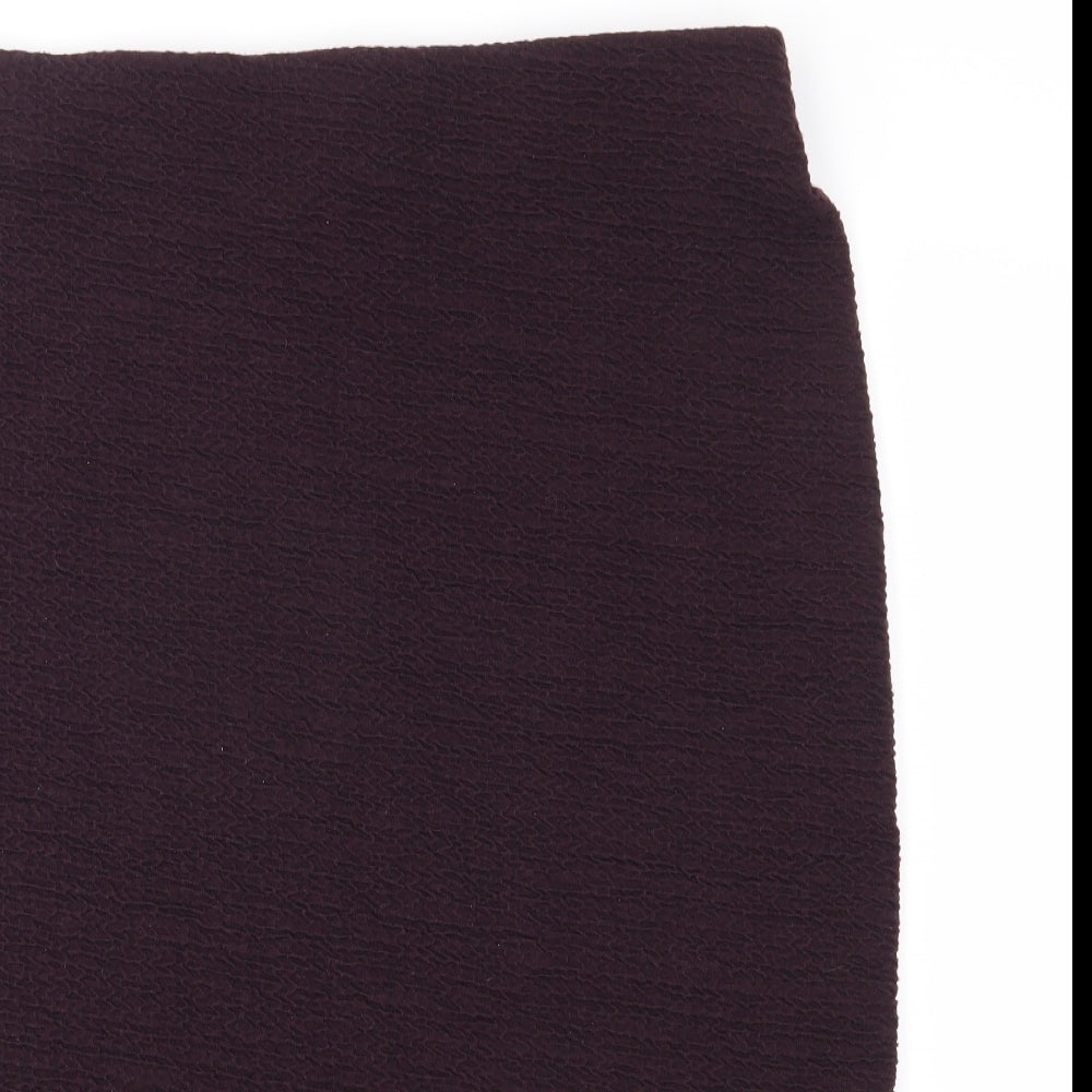 M&S Womens Purple   Straight & Pencil Skirt Size 14