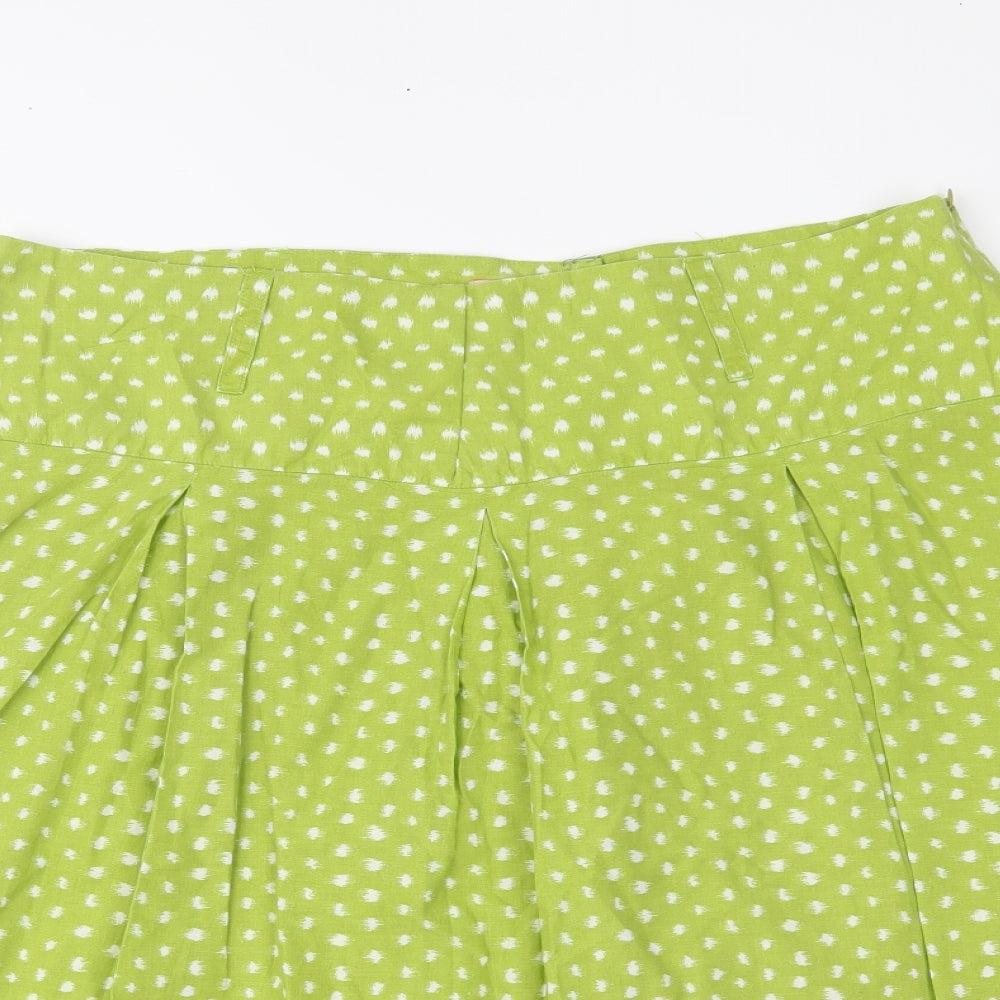 John Lewis Womens Green Polka Dot  Swing Skirt Size 16