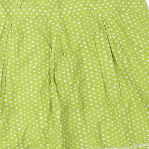 John Lewis Womens Green Polka Dot  Swing Skirt Size 16