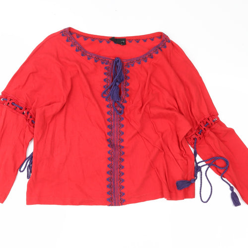 Topshop Womens Red   Basic Blouse Size 8