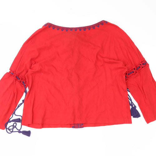 Topshop Womens Red   Basic Blouse Size 8