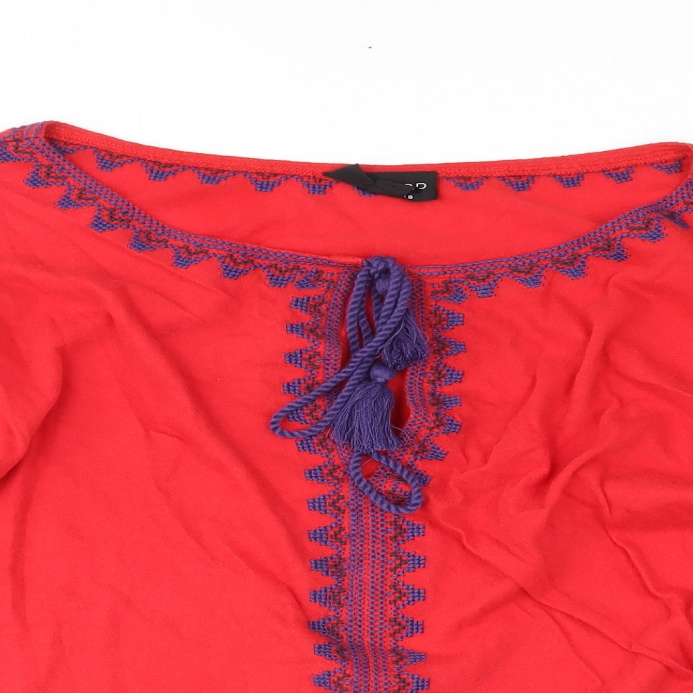 Topshop Womens Red   Basic Blouse Size 8