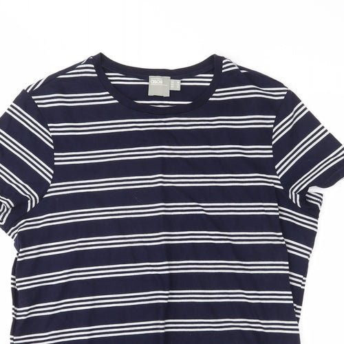 ASOS Womens Blue Striped  Basic Polo Size 10