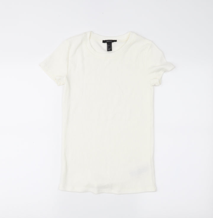 FOREVER 21 Womens White Basic Blouse Size S