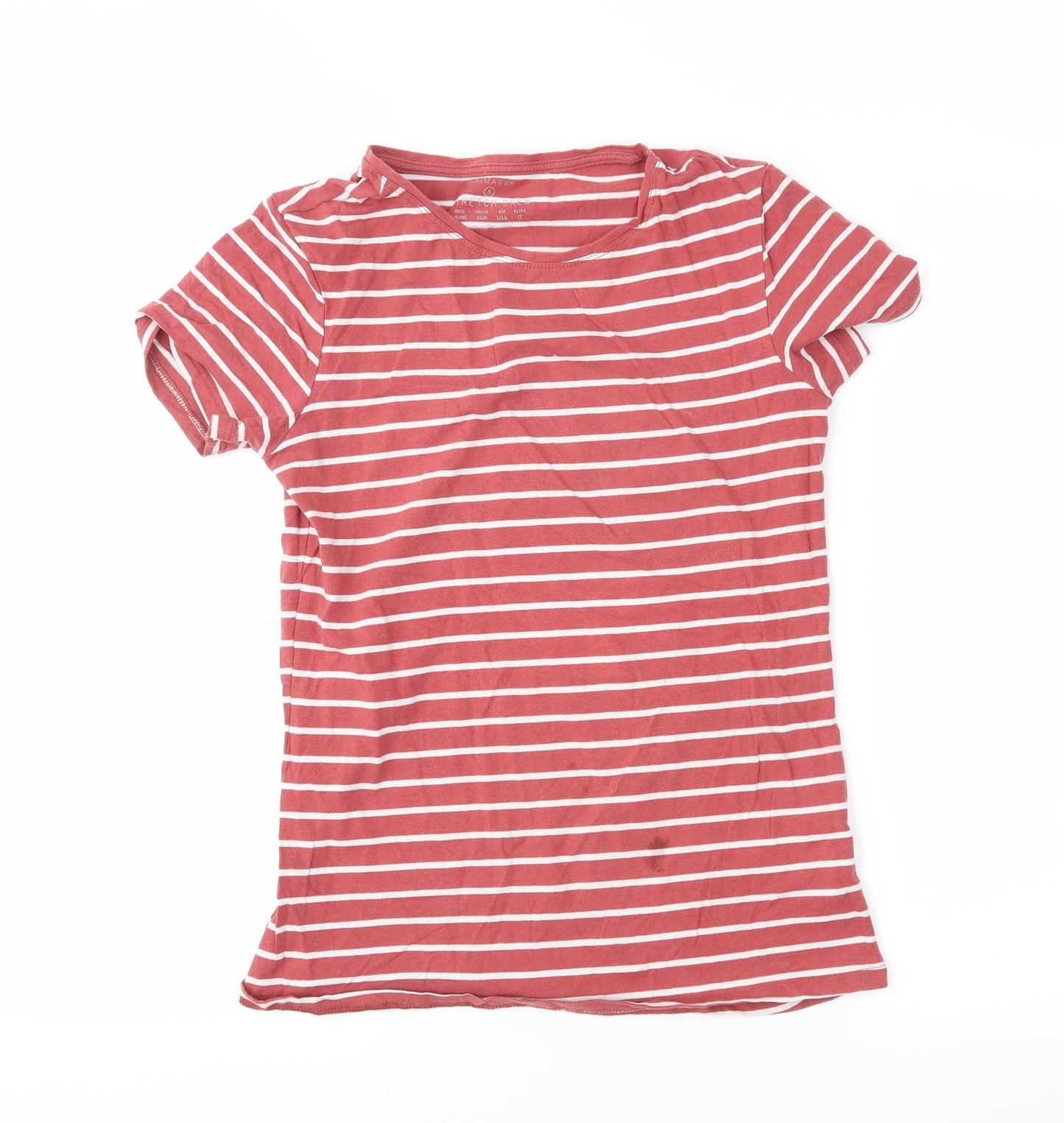 Primark Womens Orange Striped  Basic T-Shirt Size S