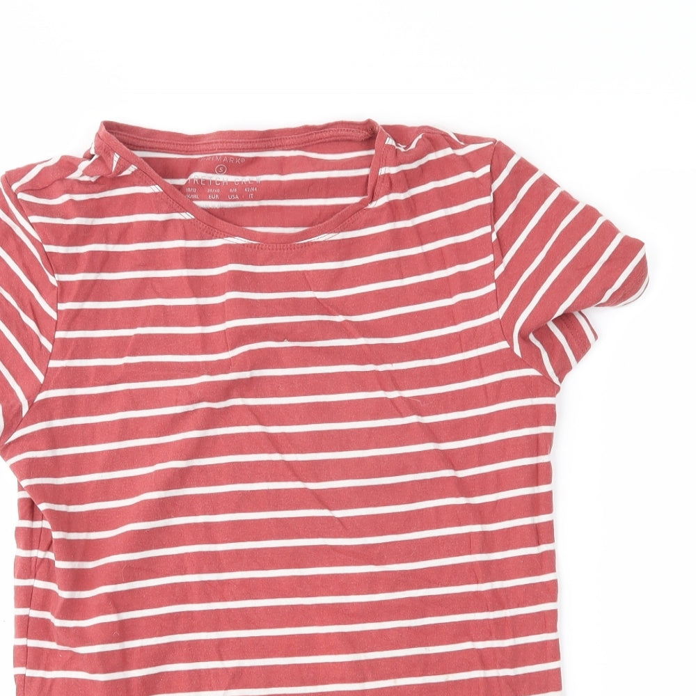 Primark Womens Orange Striped  Basic T-Shirt Size S