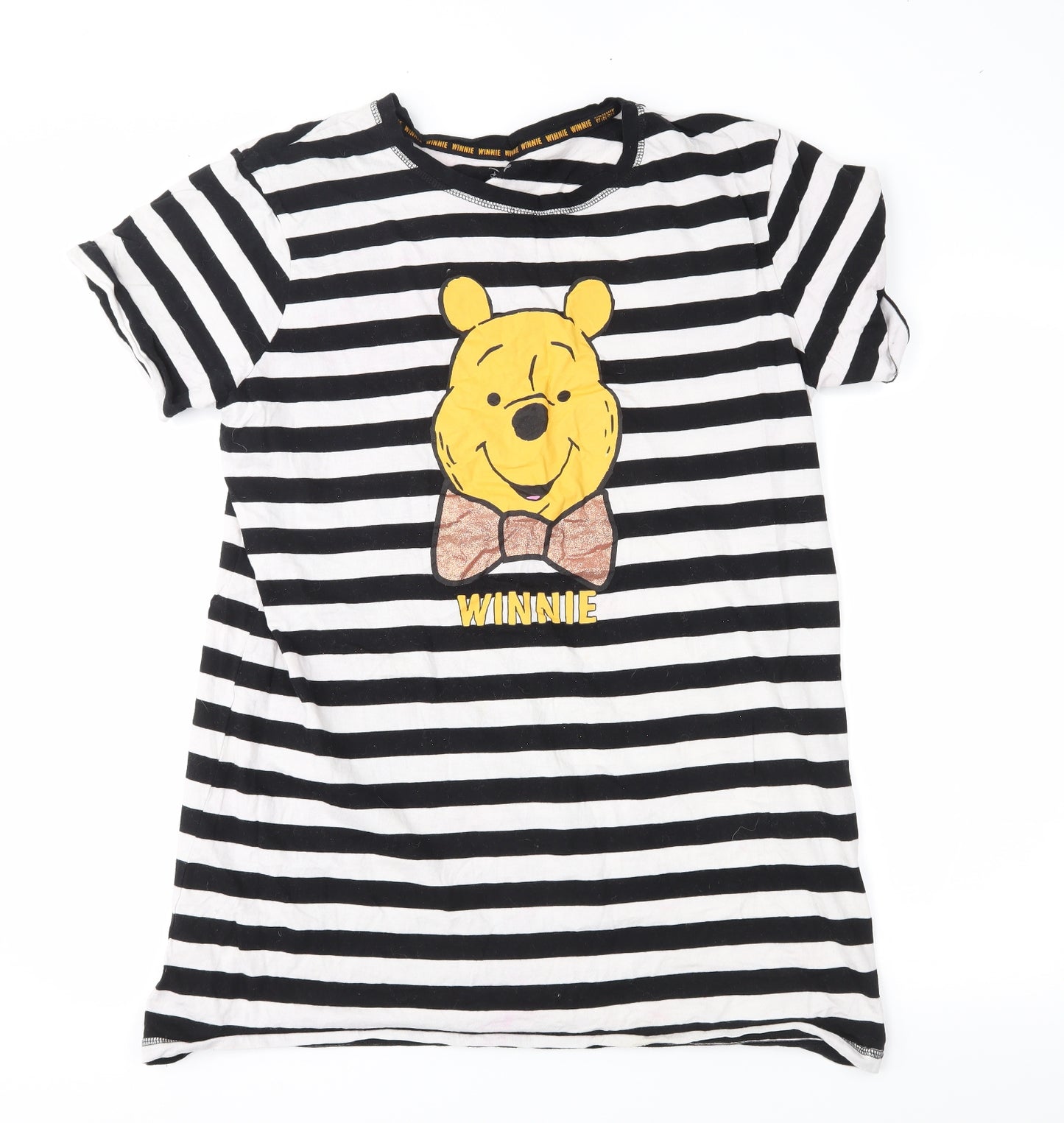 Disney Womens Black Striped  Top Pyjama Top Size M