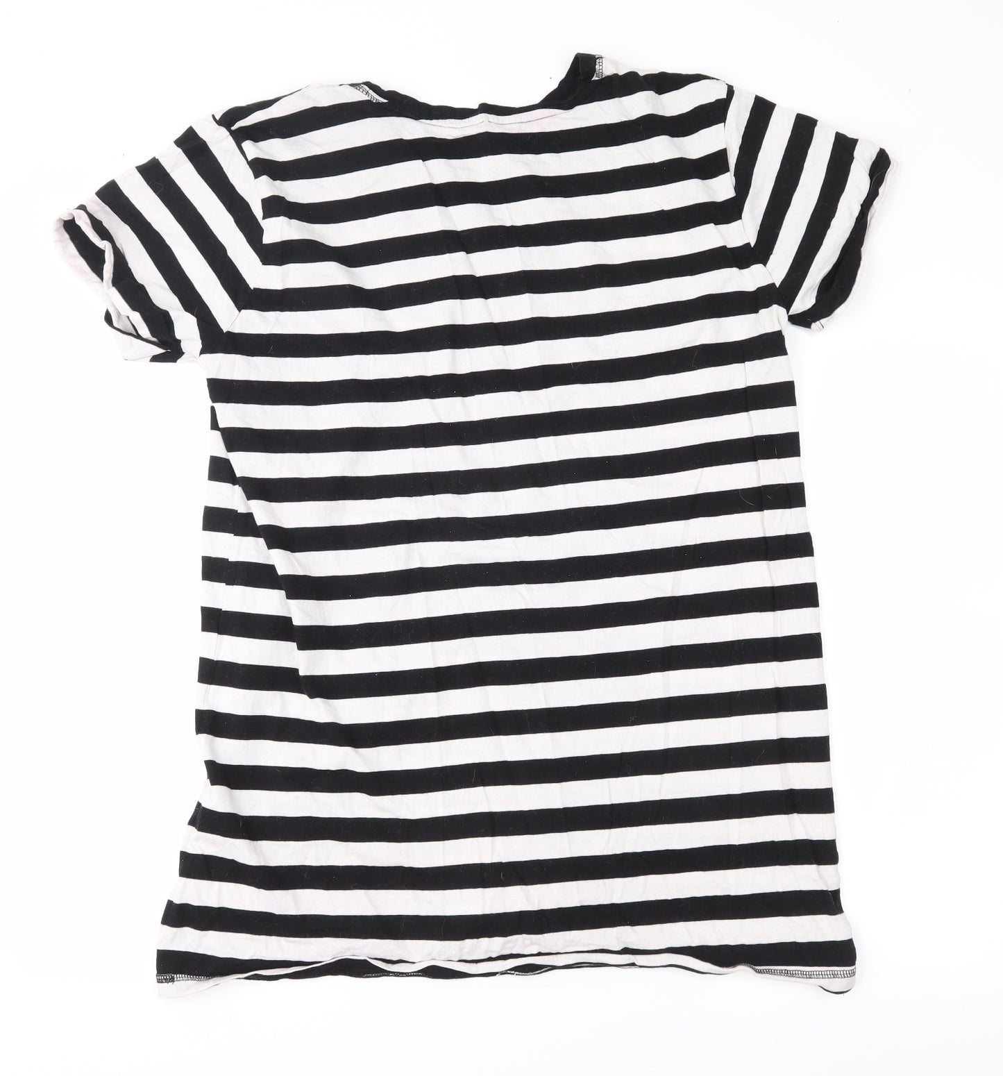 Disney Womens Black Striped  Top Pyjama Top Size M