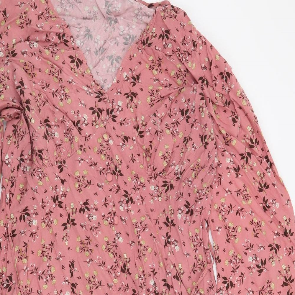 George Womens Pink Floral  A-Line  Size 16