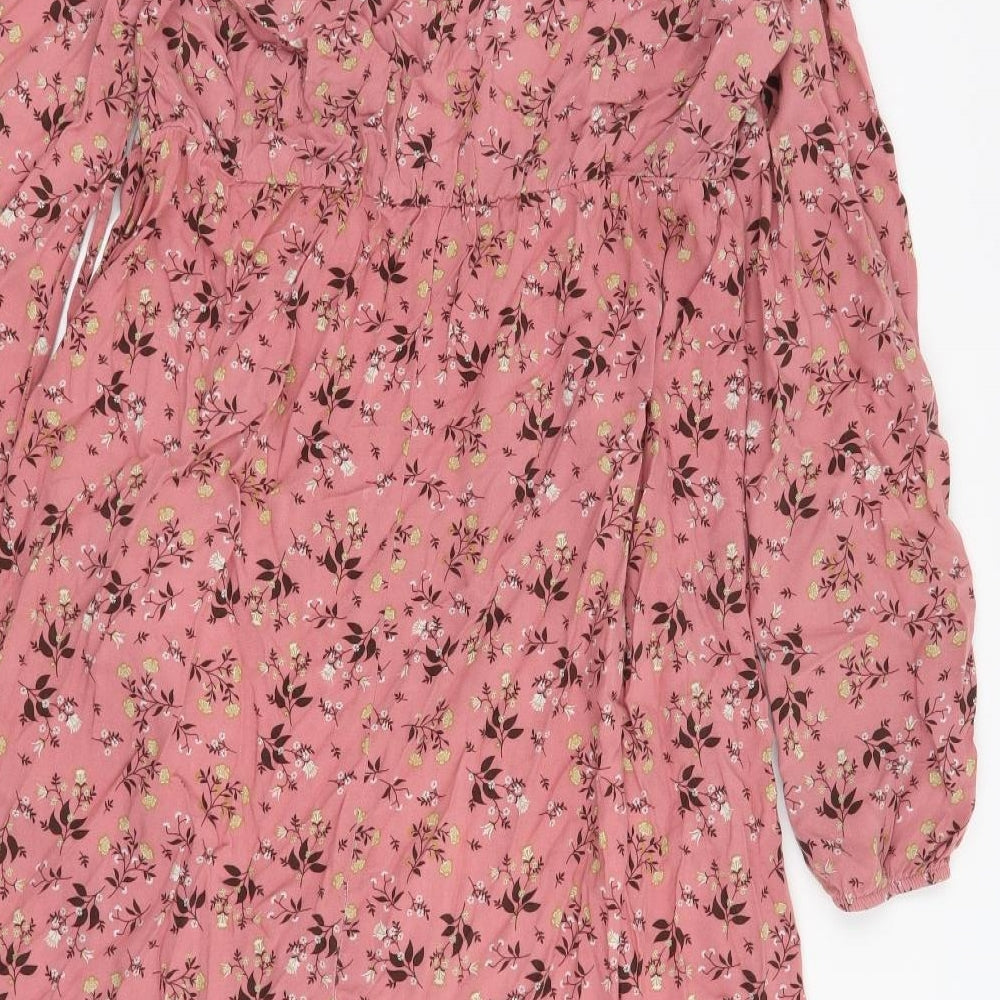 George Womens Pink Floral  A-Line  Size 16