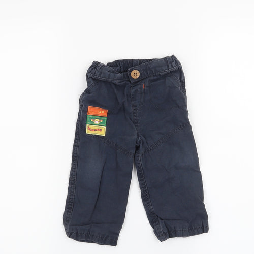 George Boys Blue   Cropped Trousers Size 9-12 Months