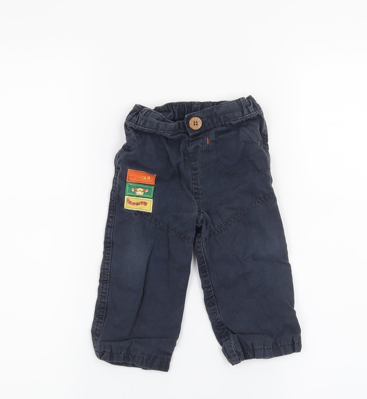 George Boys Blue Cropped Trousers Size 9-12 Months