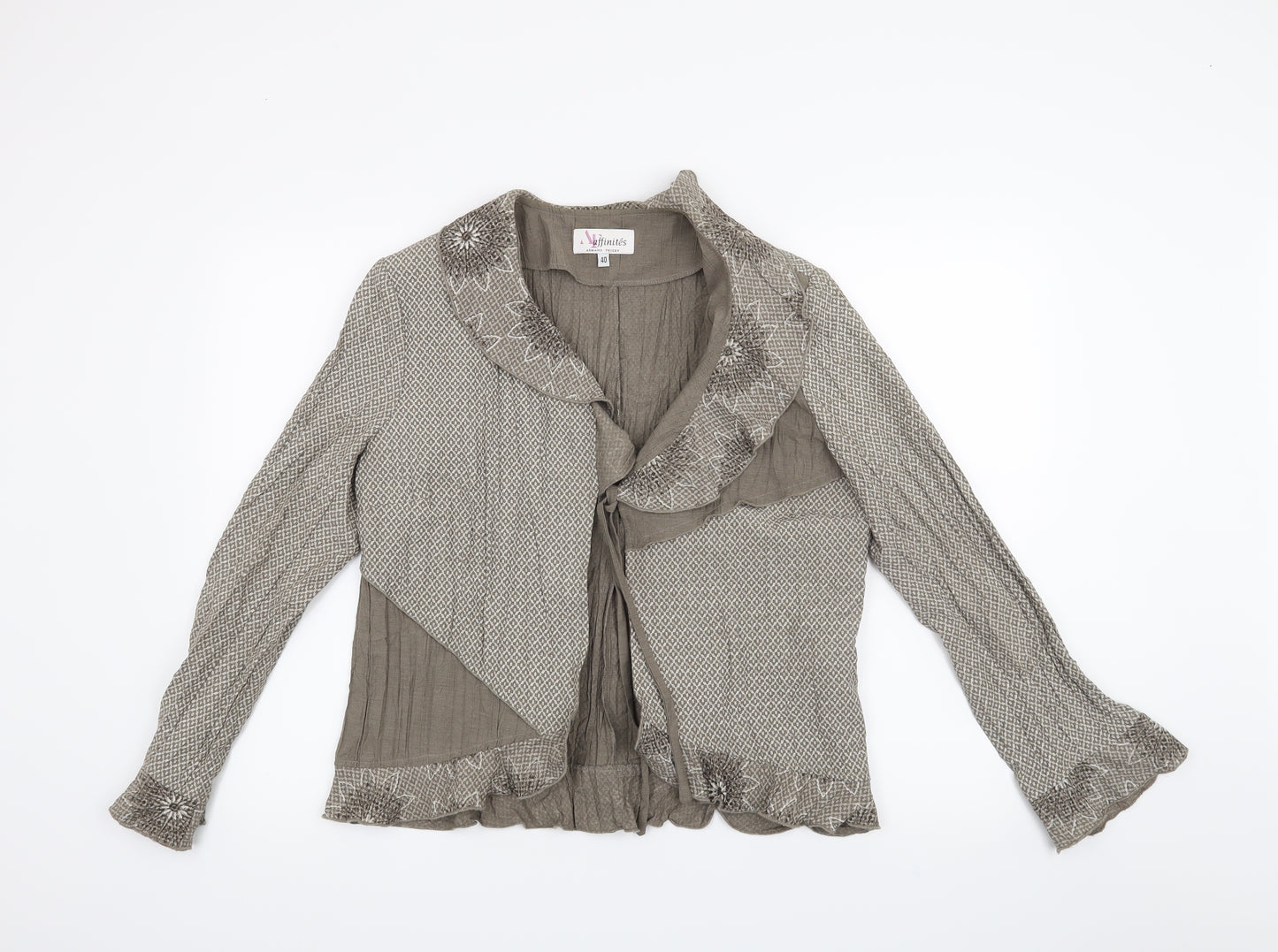 Affinites Womens Beige   Wrap Blouse Size 12