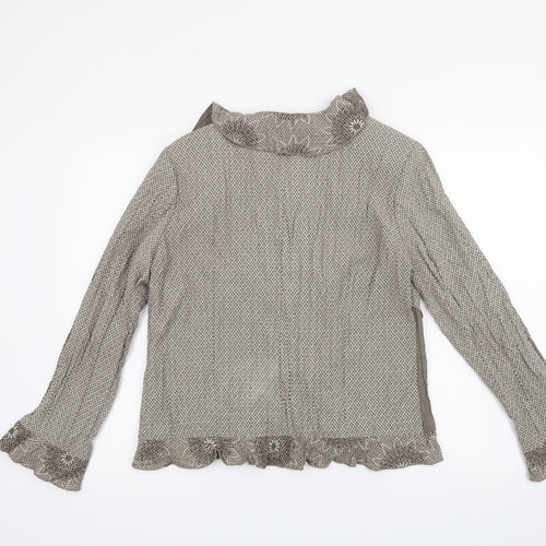 Affinites Womens Beige   Wrap Blouse Size 12