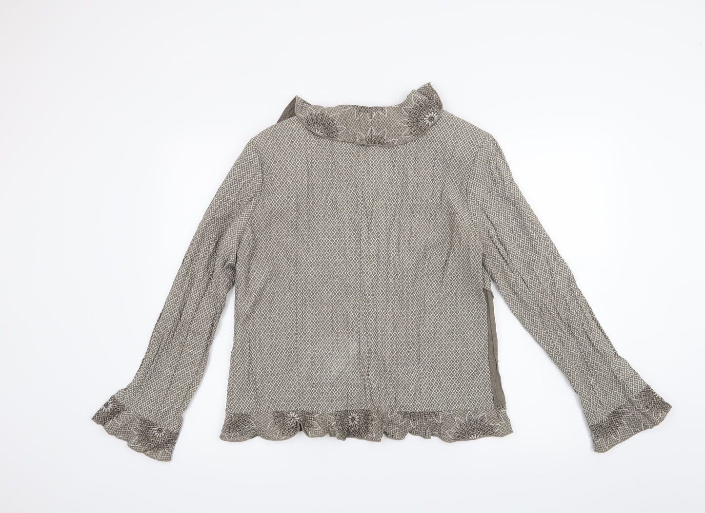 Affinites Womens Beige   Wrap Blouse Size 12