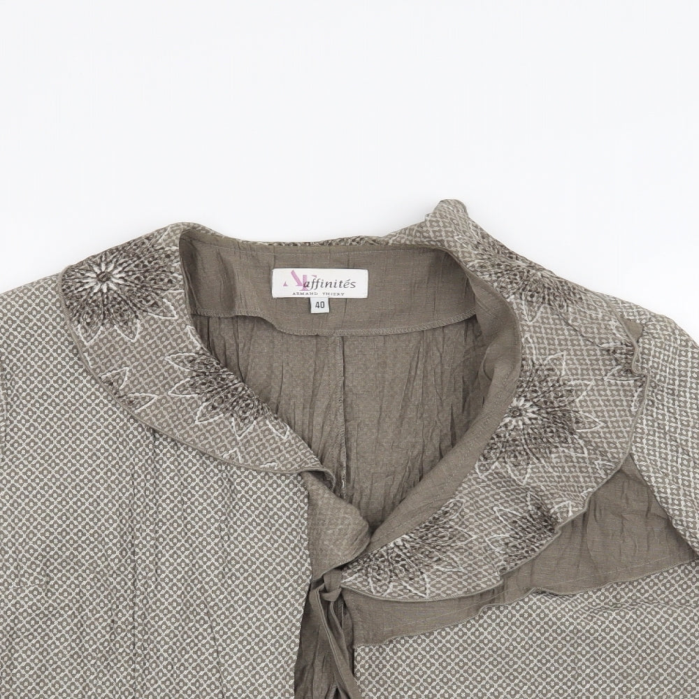 Affinites Womens Beige   Wrap Blouse Size 12