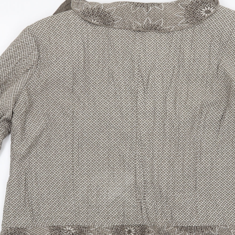 Affinites Womens Beige   Wrap Blouse Size 12