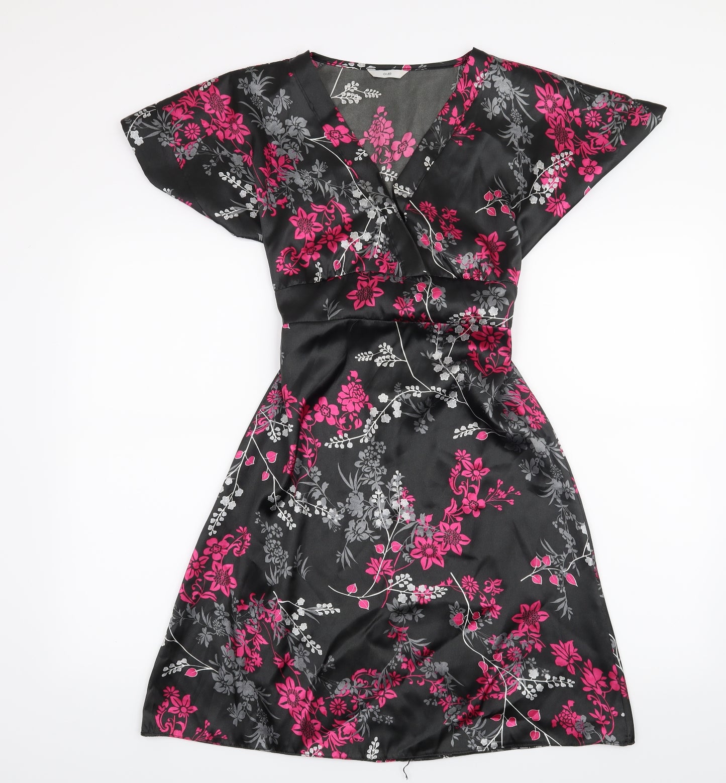 E-vie Womens Black Floral  A-Line  Size 10
