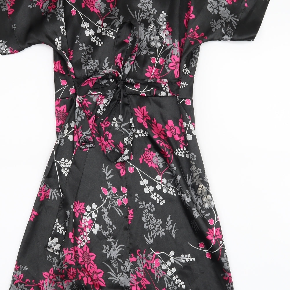 E-vie Womens Black Floral  A-Line  Size 10