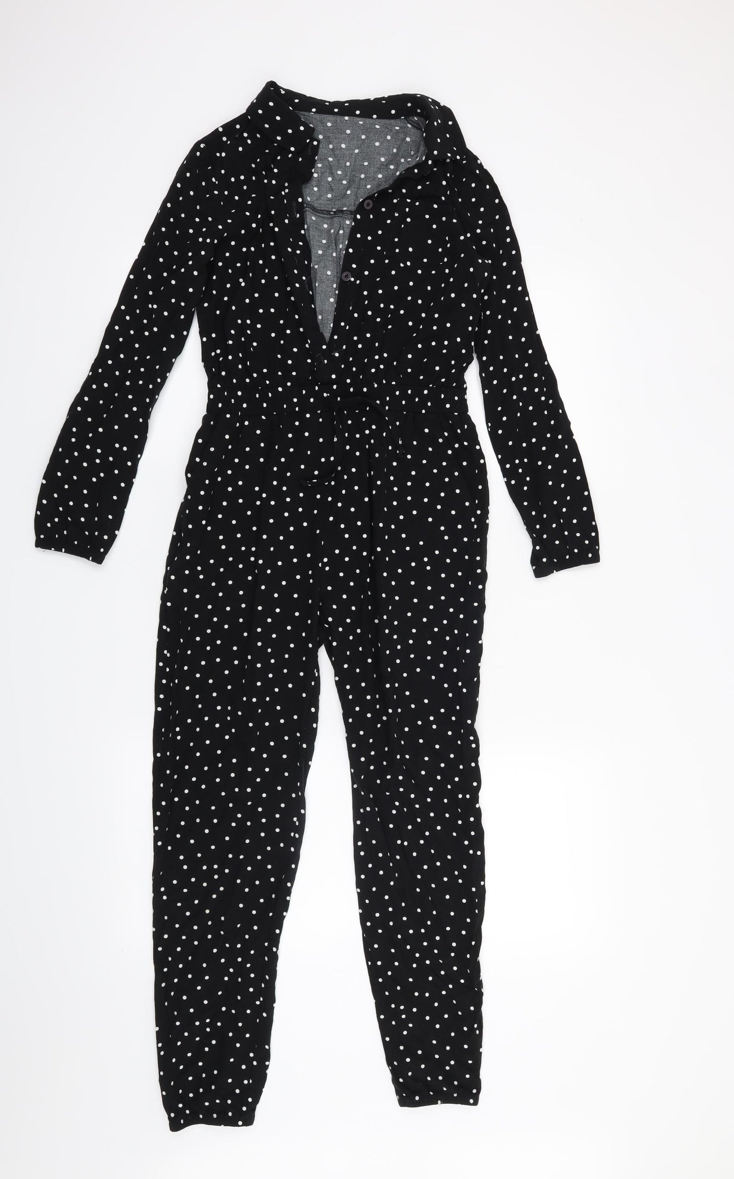 Preworn Womens Black Polka Dot  Jumpsuit One-Piece Size 10