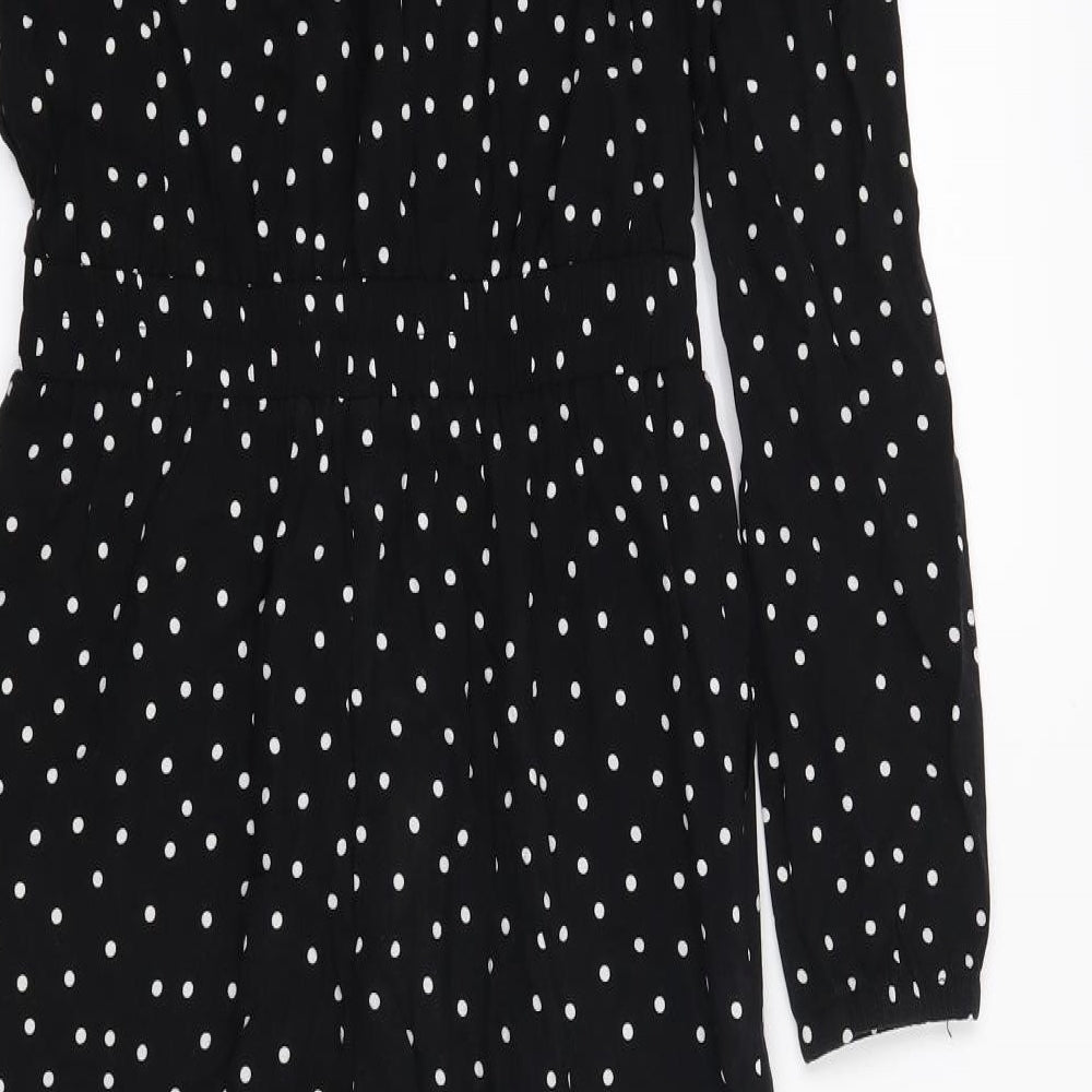 Preworn Womens Black Polka Dot  Jumpsuit One-Piece Size 10