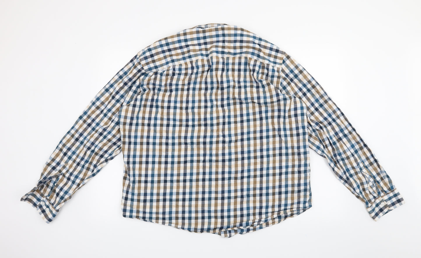 Lincoln Mens Blue Check   Button-Up Size XL
