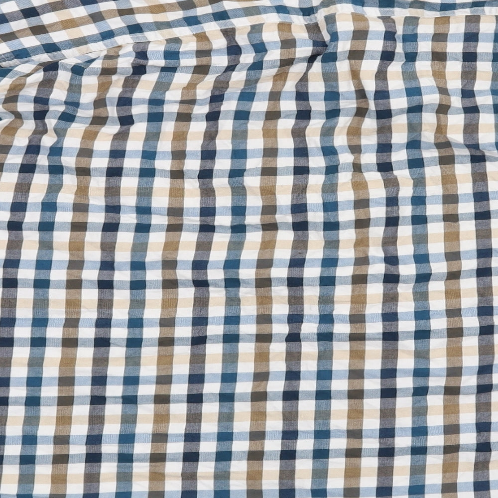 Lincoln Mens Blue Check   Button-Up Size XL