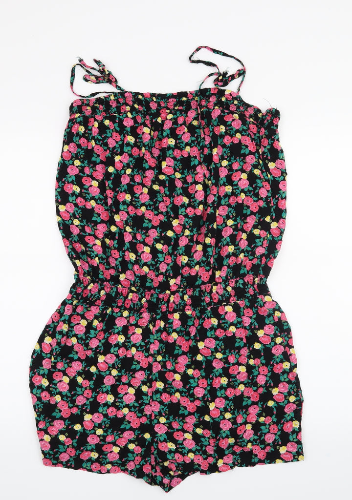 George Womens Black Geometric  Romper One-Piece Size L