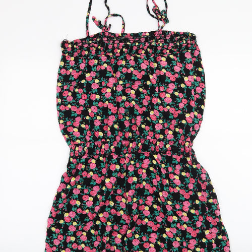 George Womens Black Geometric  Romper One-Piece Size L