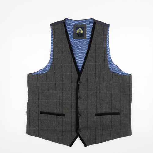 Marc Darcy Mens Grey   Jacket Waistcoat Size 48