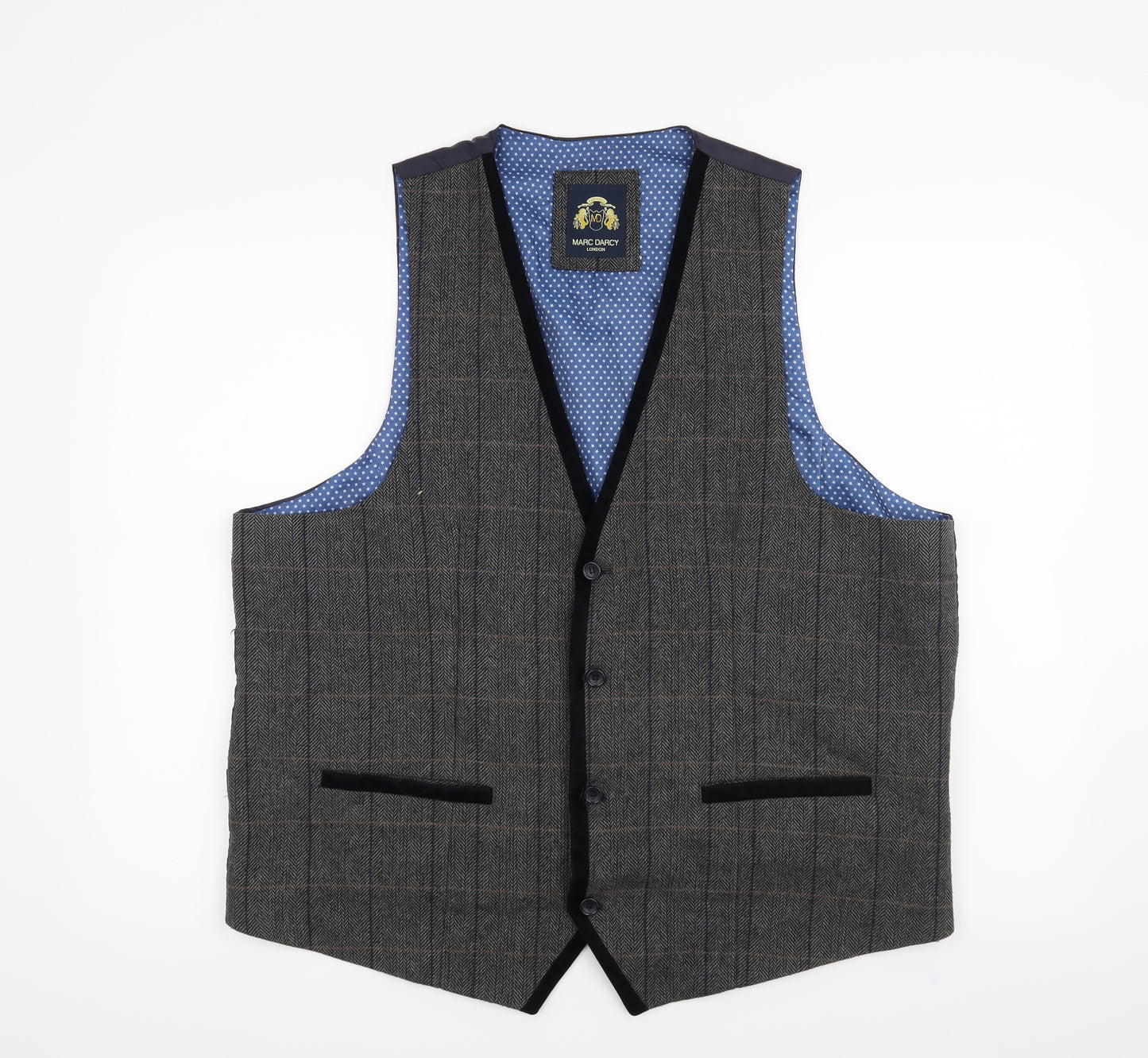 Marc Darcy Mens Grey   Jacket Waistcoat Size 48