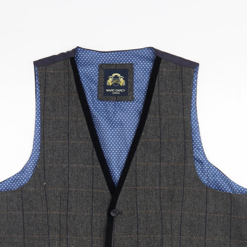 Marc Darcy Mens Grey   Jacket Waistcoat Size 48
