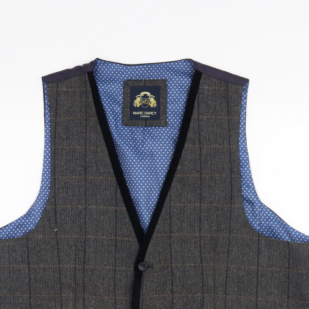 Marc Darcy Mens Grey   Jacket Waistcoat Size 48