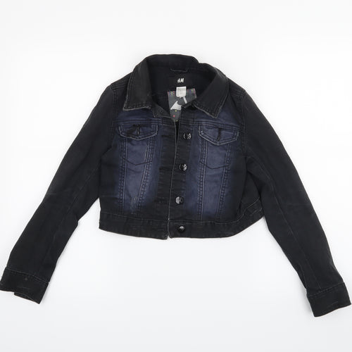 H&M Girls Black   Jacket  Size 11 Years