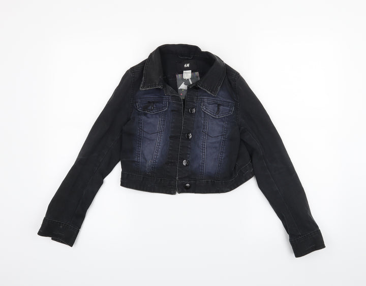 H&M Girls Black Jacket Size 11 Years