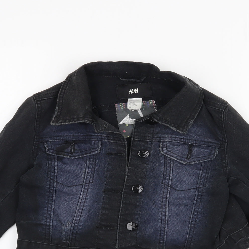 H&M Girls Black   Jacket  Size 11 Years