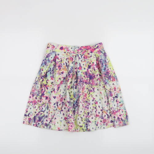 River Island Girls White Floral  Skater Skirt Size 9-10 Years